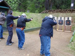 California CCW Permit Renewal Classes students firing at targets at gun range